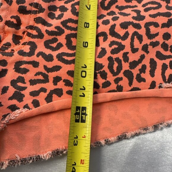 Carmar Orange & Black Leopard Print Denim High-Waisted Cutoff Shorts Size 28 - Picture 10 of 12